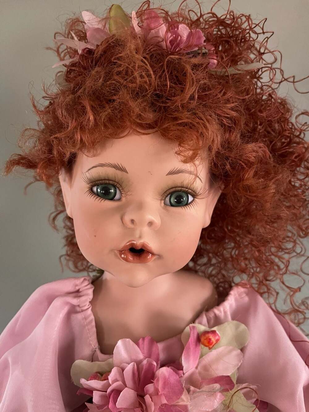 Vintage Show-Stoppers Petunia Porcelain Fairy Doll 22-inch Red Hair - Picture 9 of 10